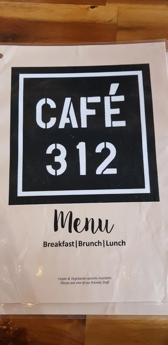 Menu, Cafe 312