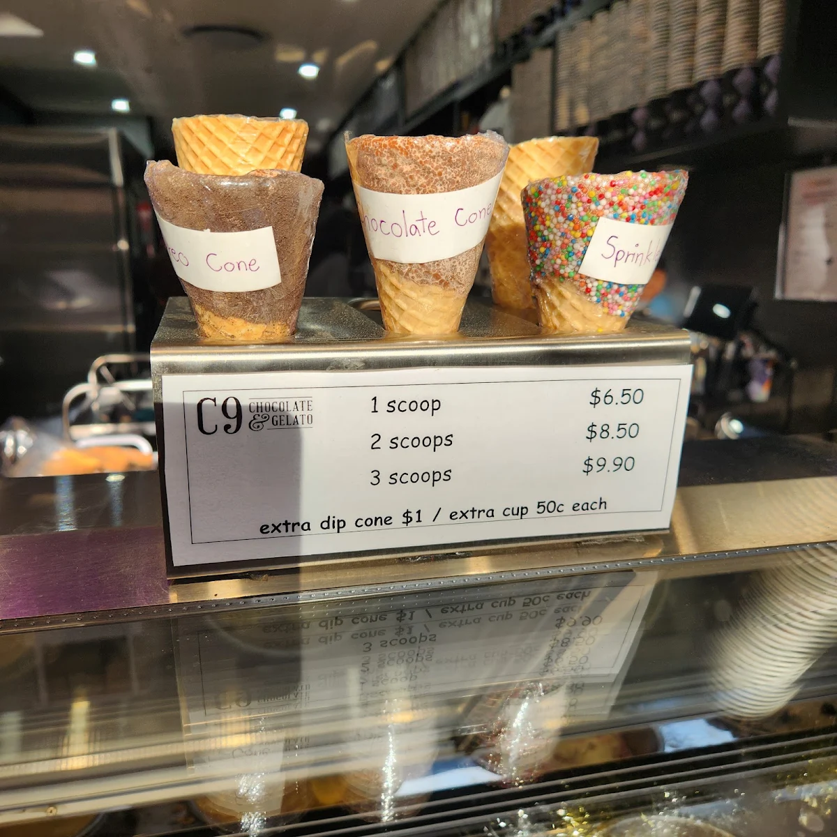 Menu, C9 Chocolate & Gelato Docklands