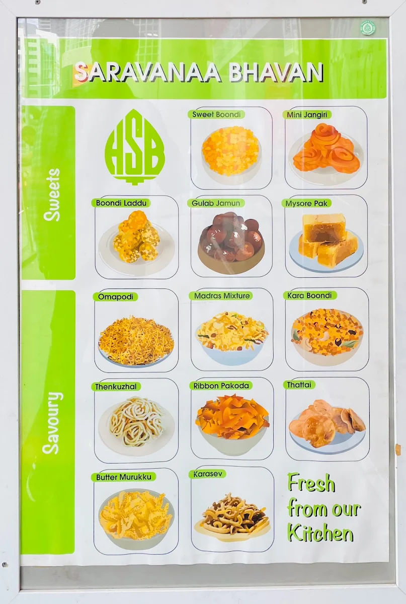 Menu, Saravanaa Bhavan