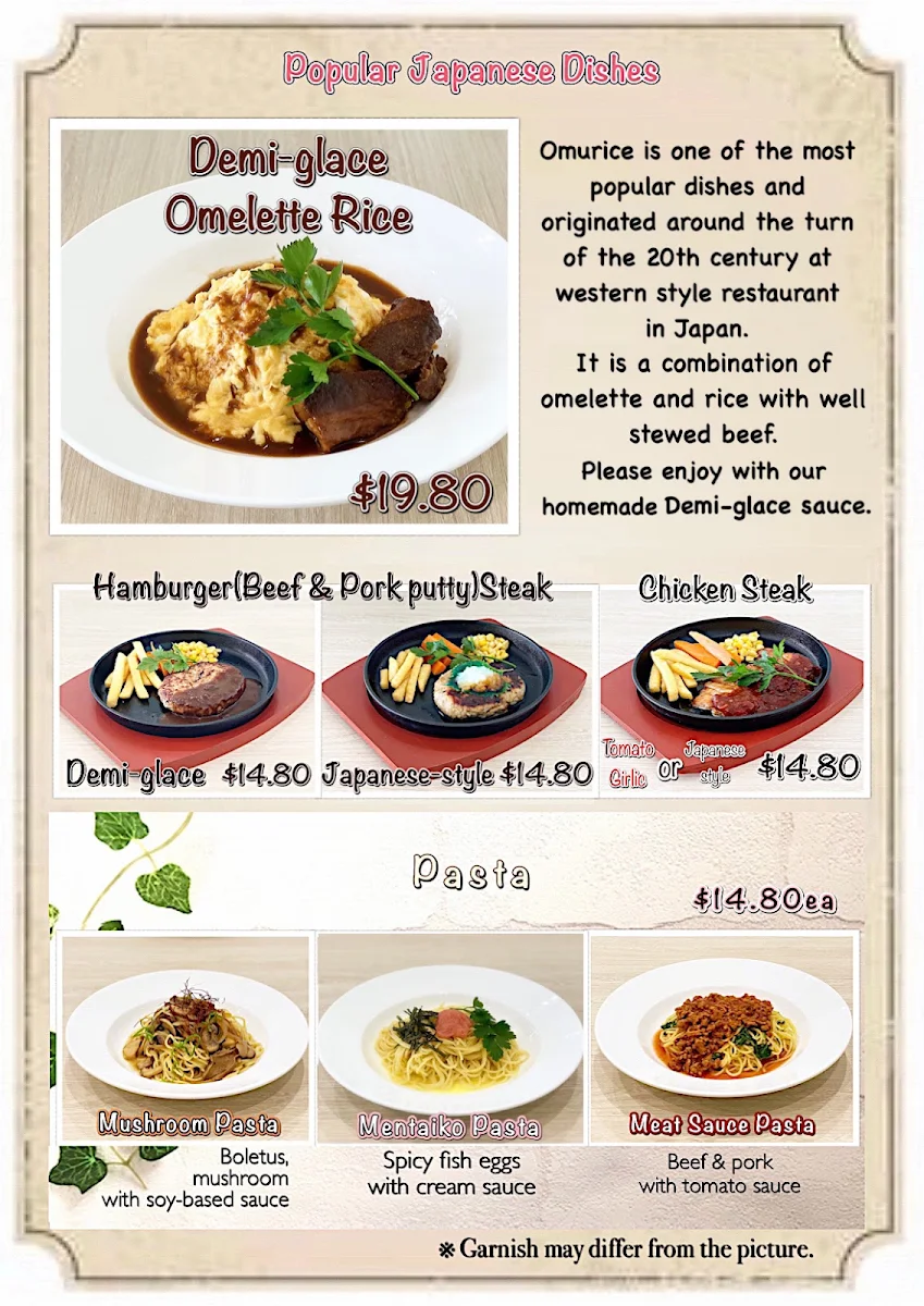 Menu, Arata Japanese Dining