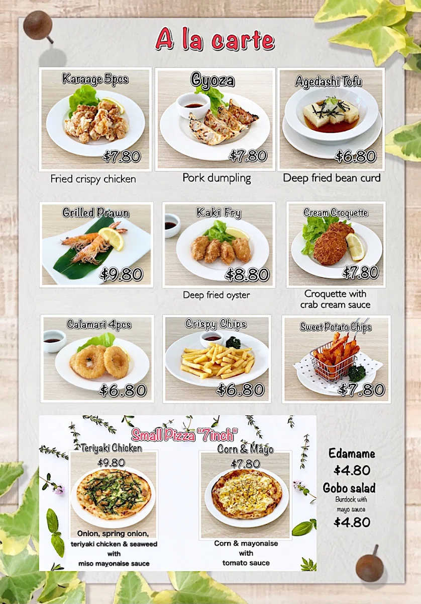Menu, Arata Japanese Dining