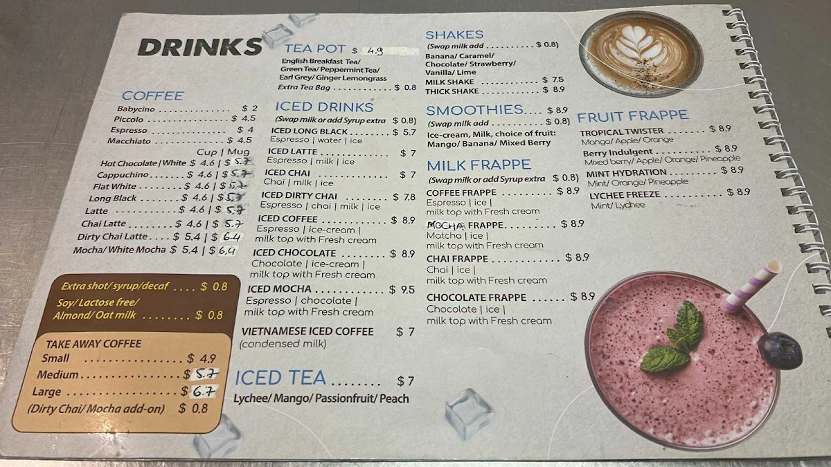 Menu, Cheryl-Lyn's Cafe