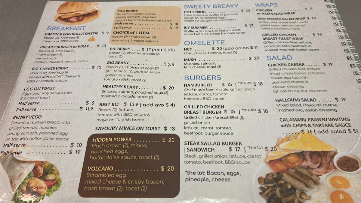 Menu, Cheryl-Lyn's Cafe