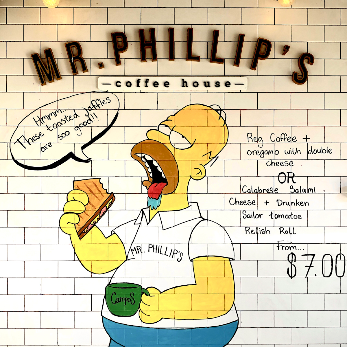 Menu, Mr Phillip’s Coffee House Parramatta