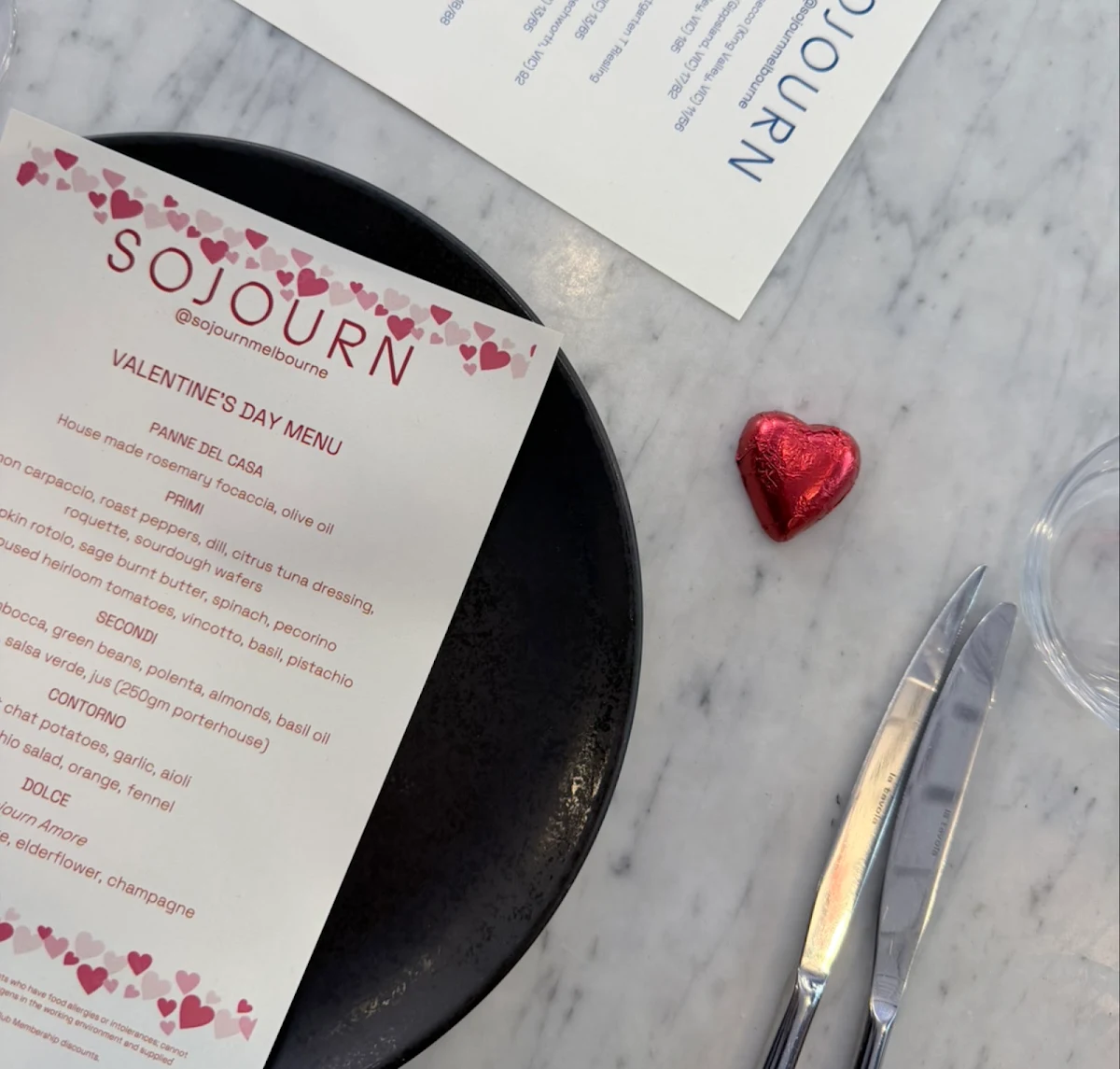 Menu, Sojourn