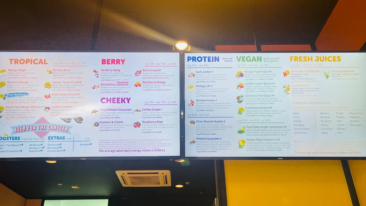 Menu, Boost Juice Rundle Place