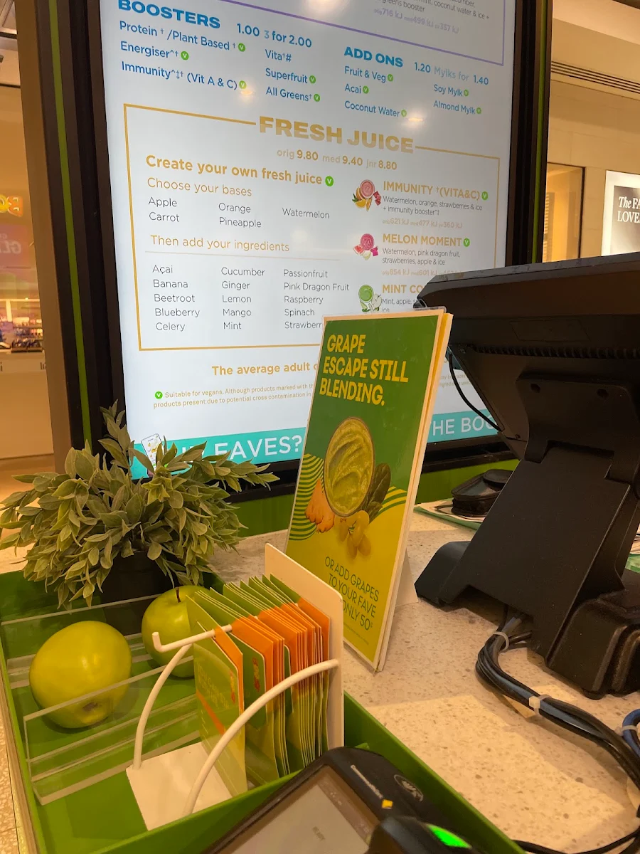 Menu, Boost Juice Rundle Place