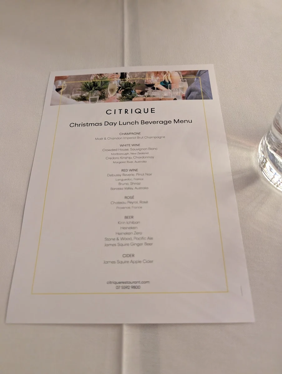 Menu, Citrique
