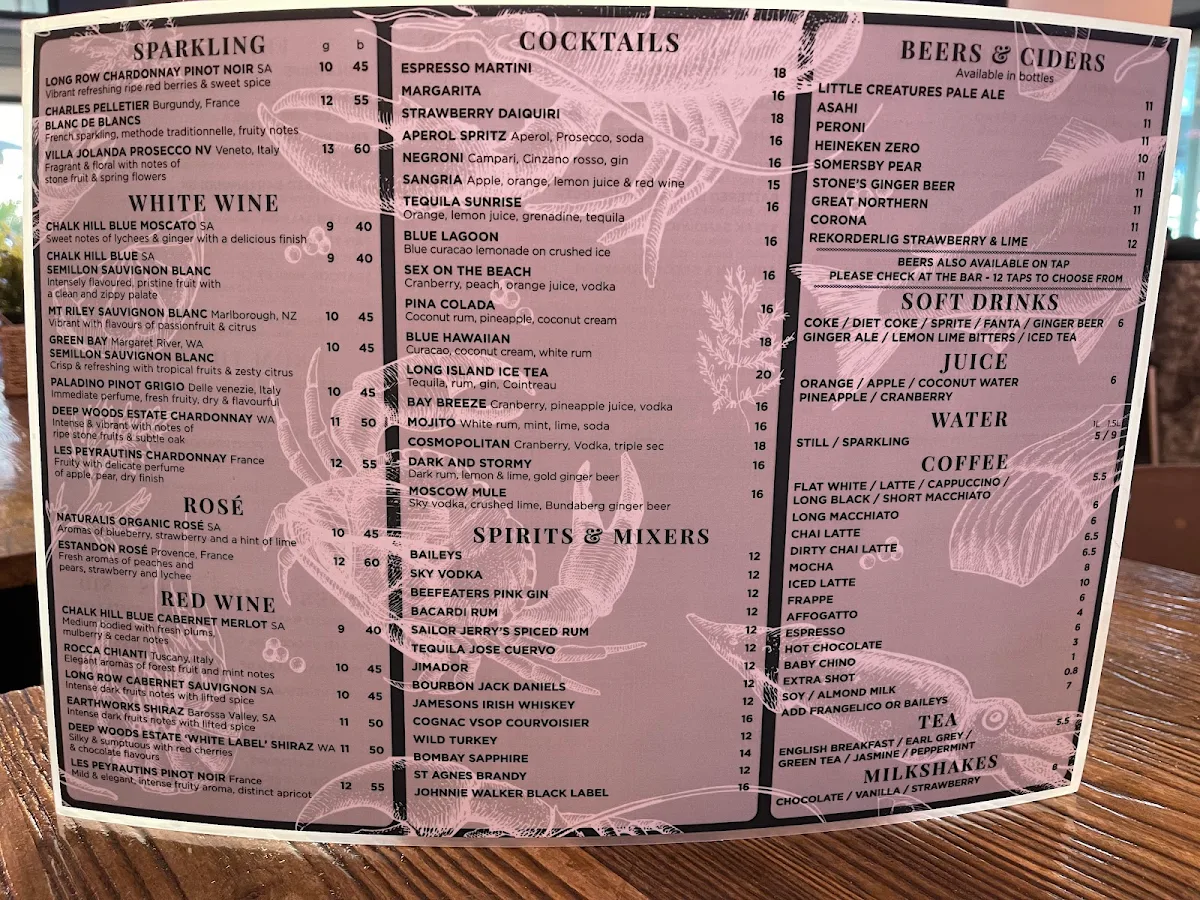 Menu, Bay Bay's on Scarborough