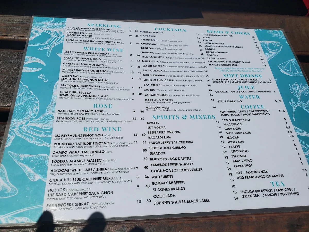 Menu, Bay Bay's on Scarborough