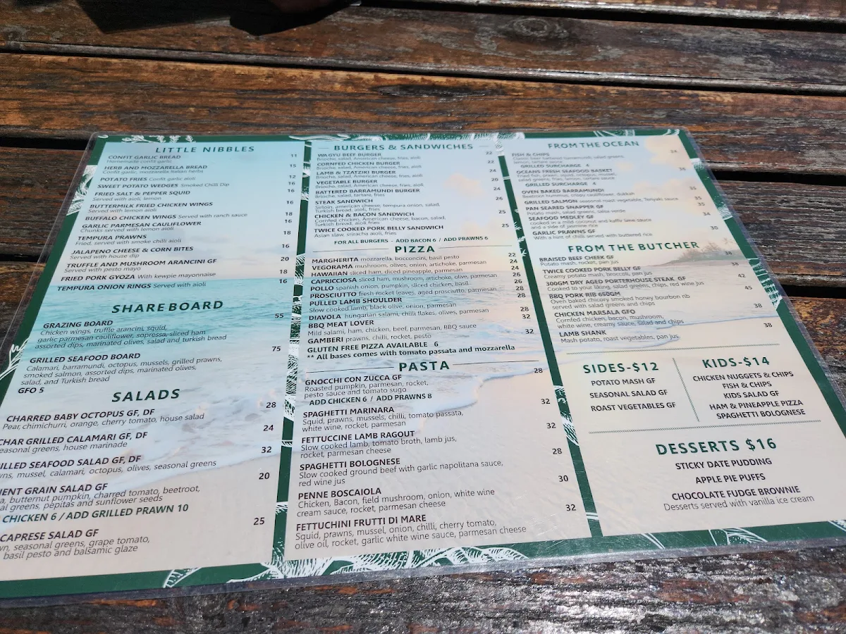 Menu, Bay Bay's on Scarborough