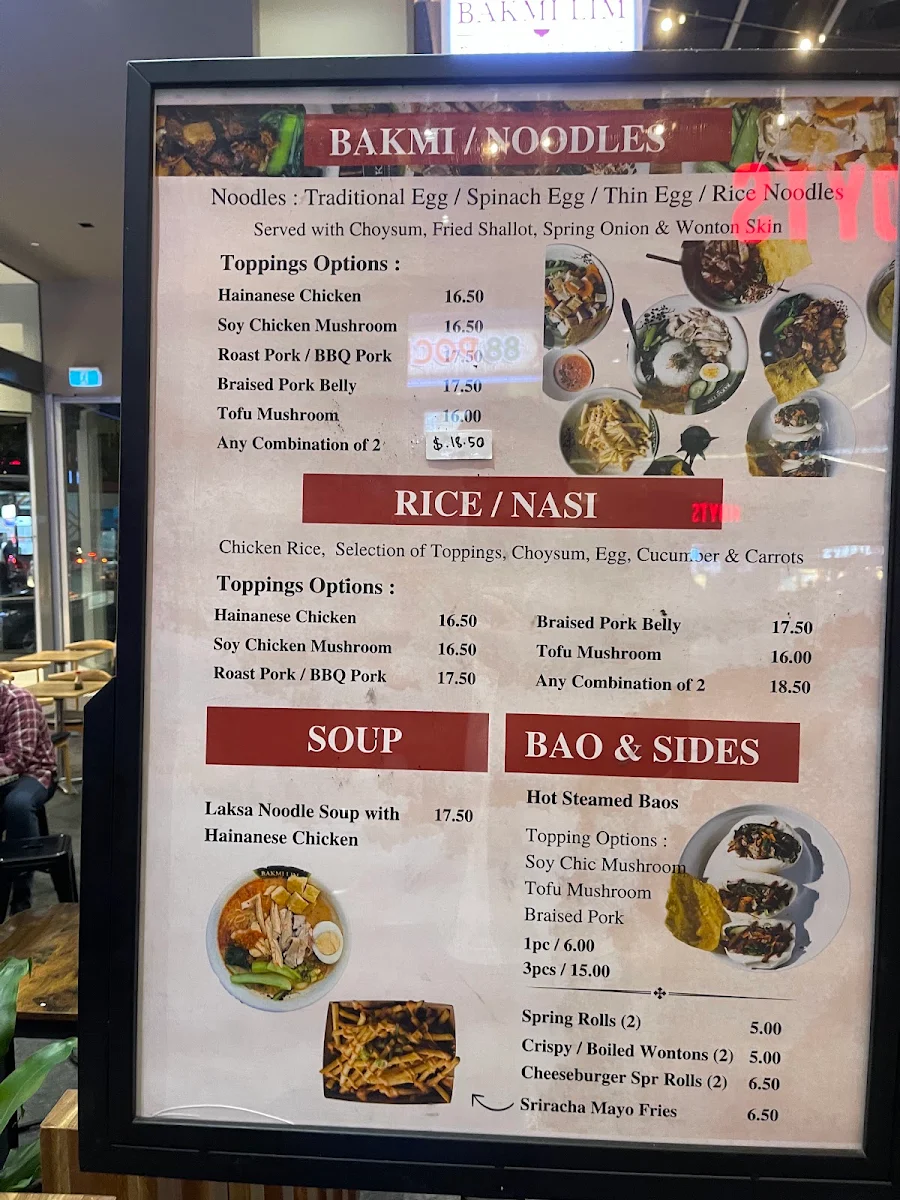 Menu, Bakmi Lim Norwood