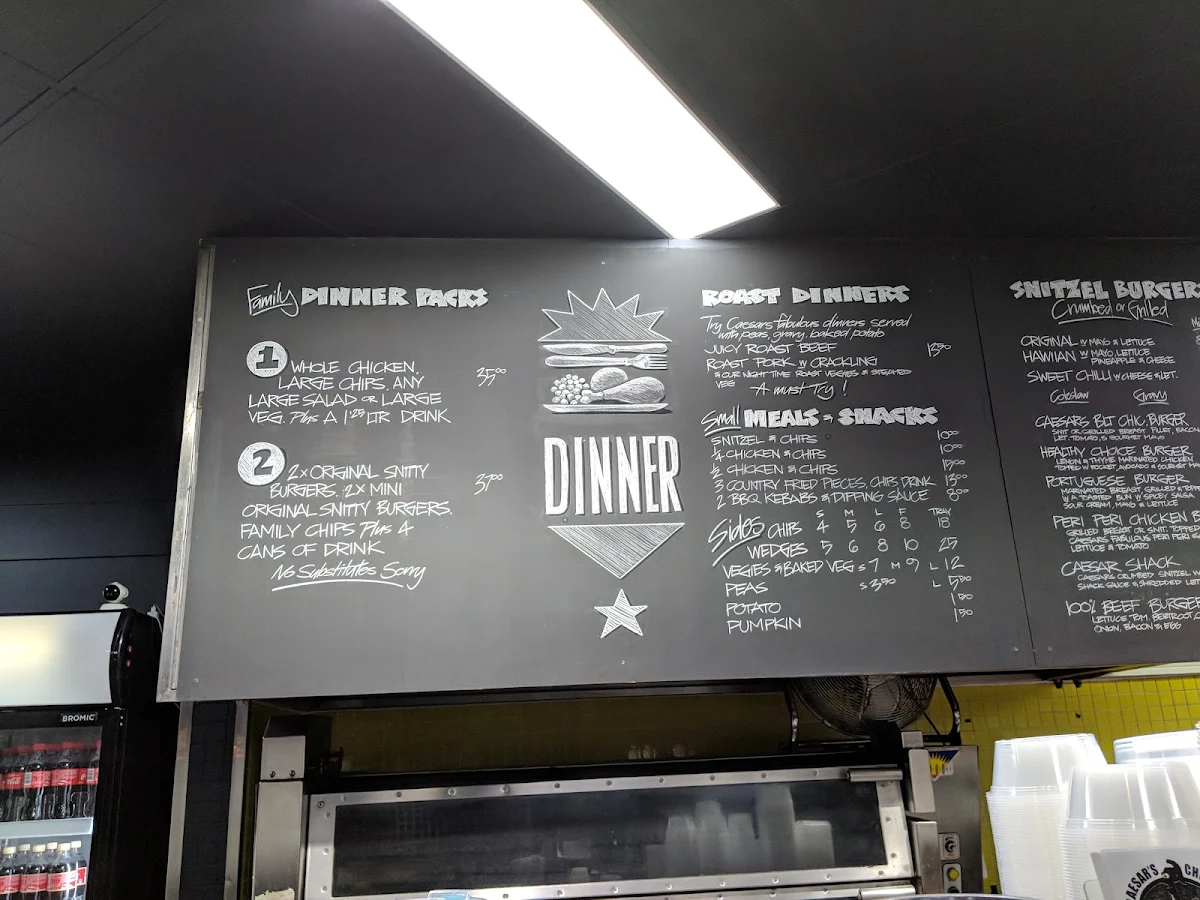 Menu, Caesars Chicken