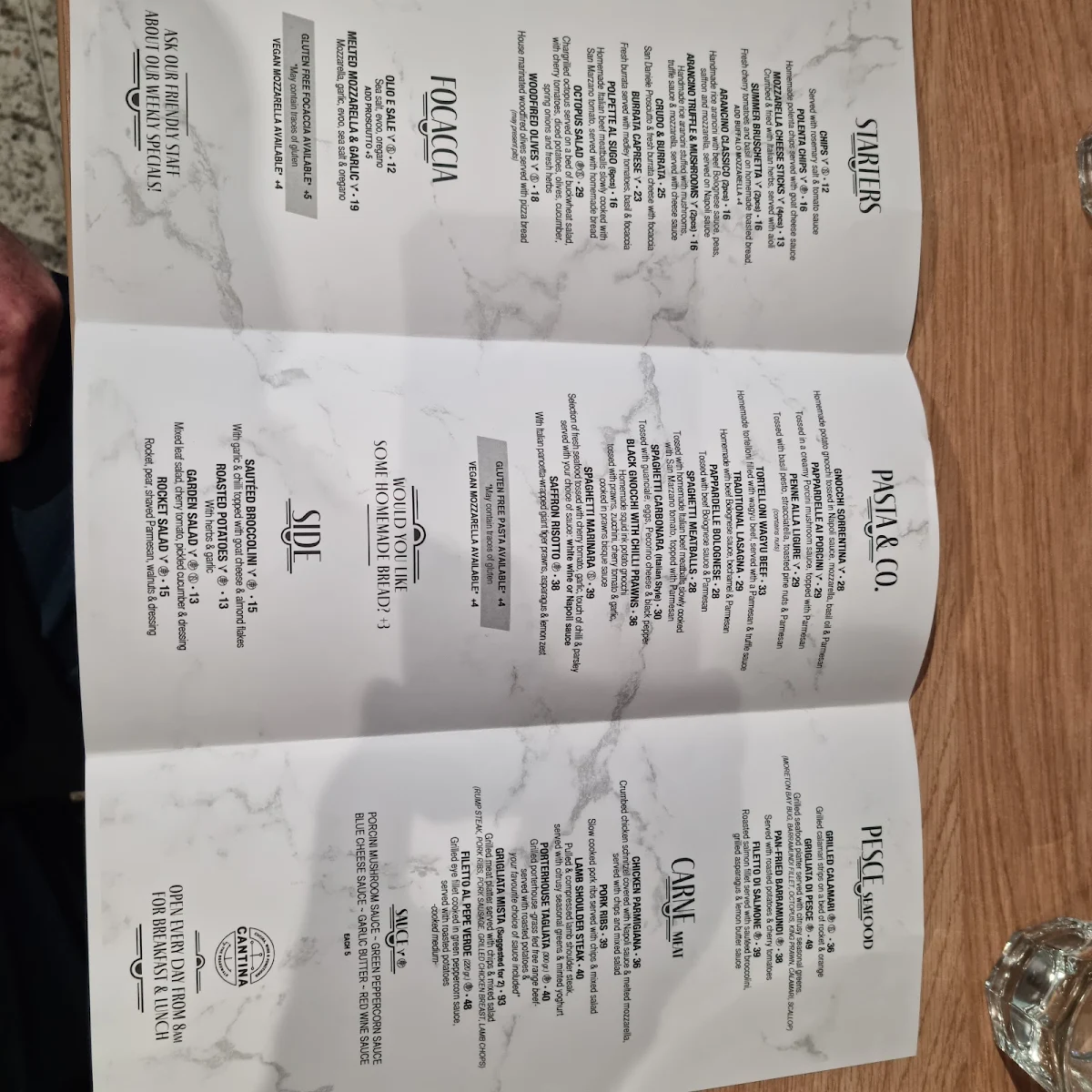 Menu, The Boardwalk Pizzeria