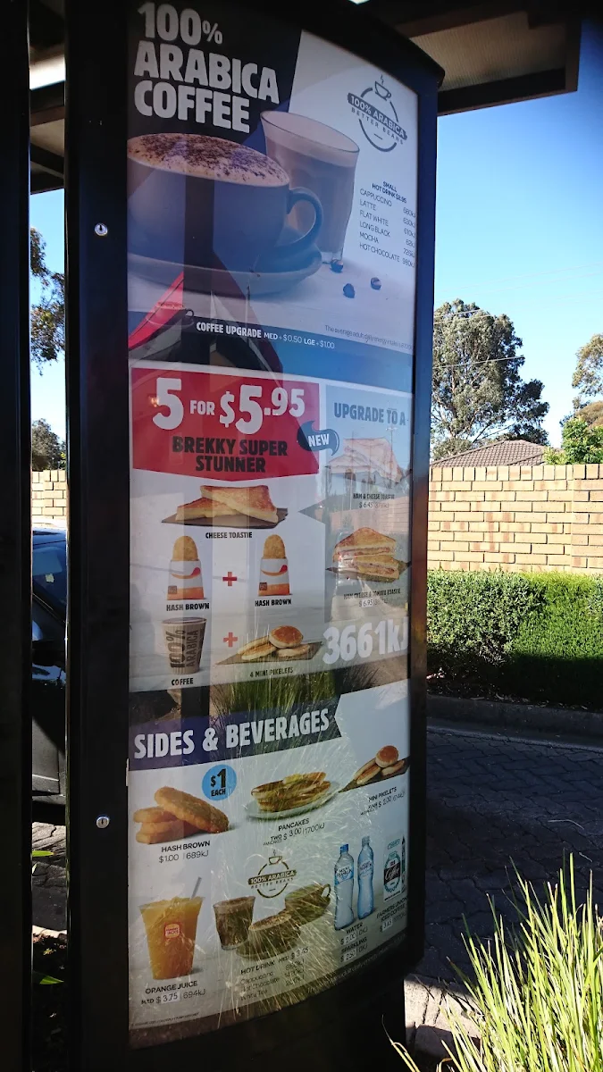 Menu, Hungry Jack's Burgers Gawler