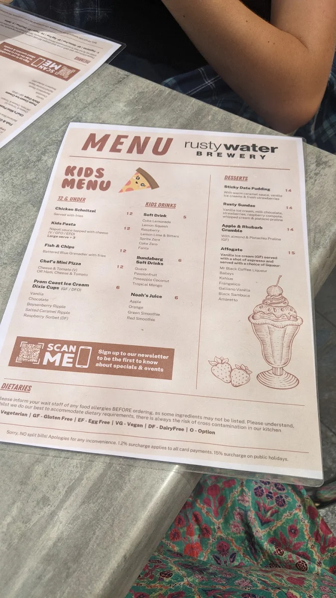 Menu, Phillip Island Brewing Co