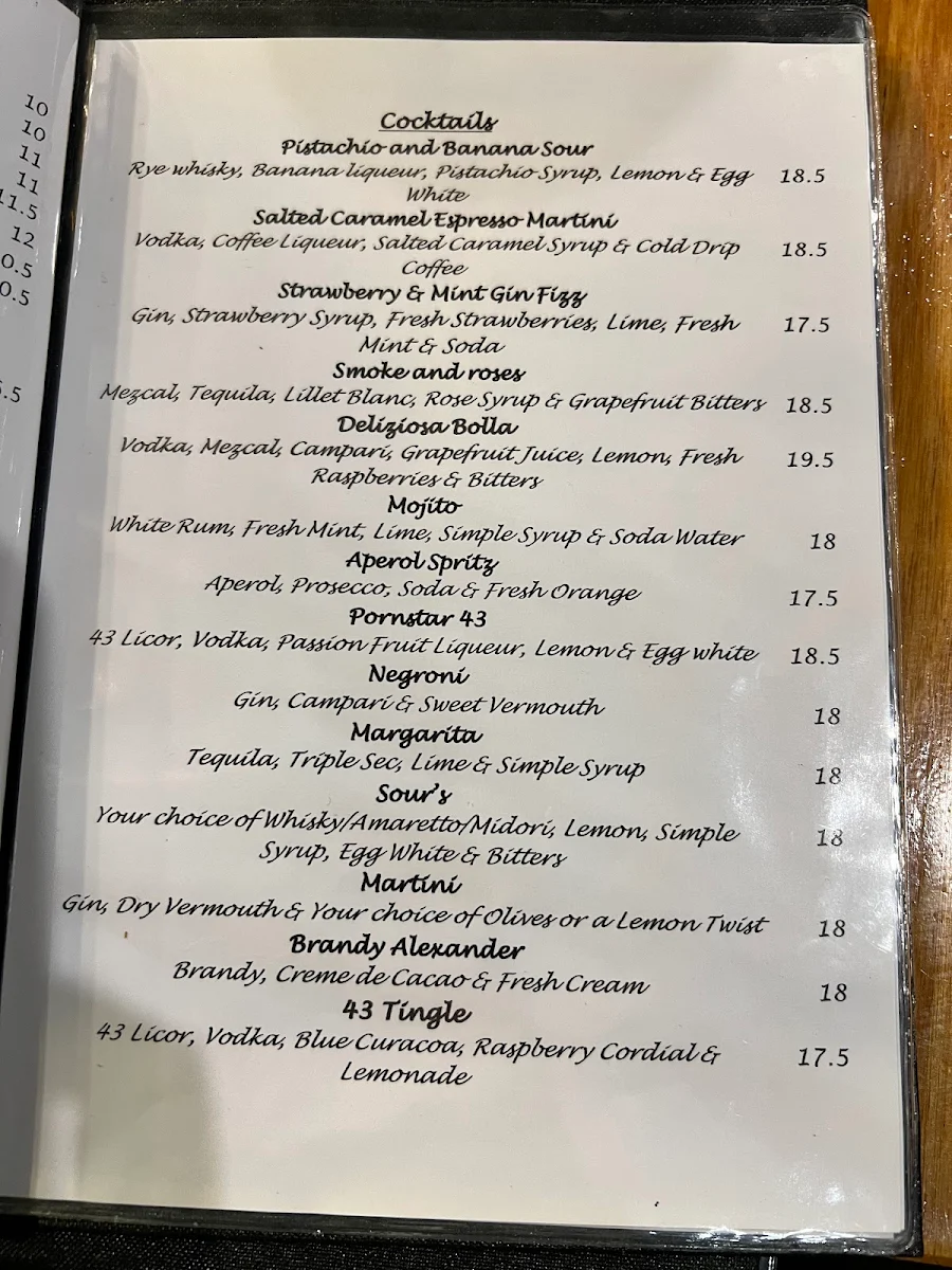 Menu, Delizioso