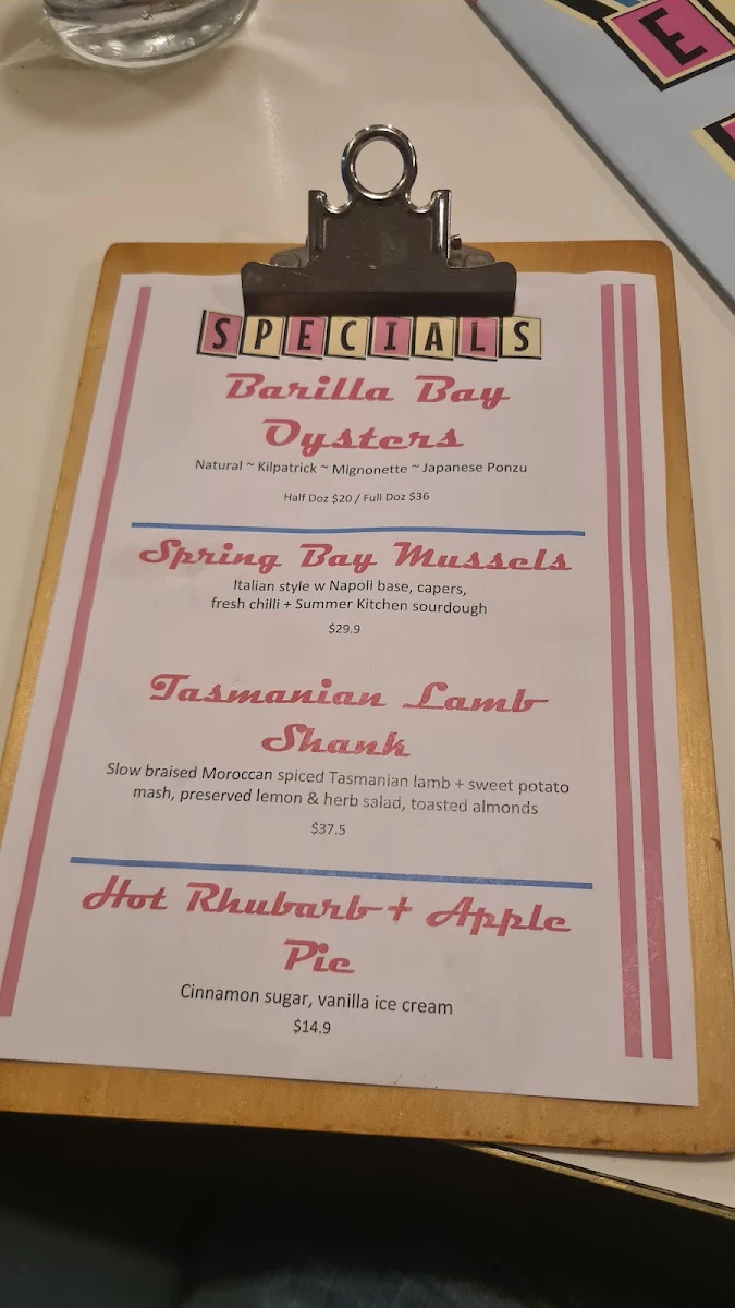 Menu, The Salty Dog Hotel