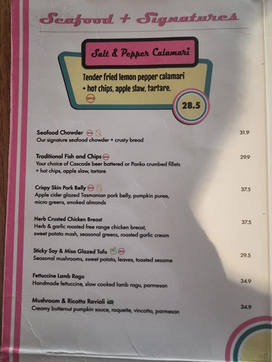 Menu, The Salty Dog Hotel