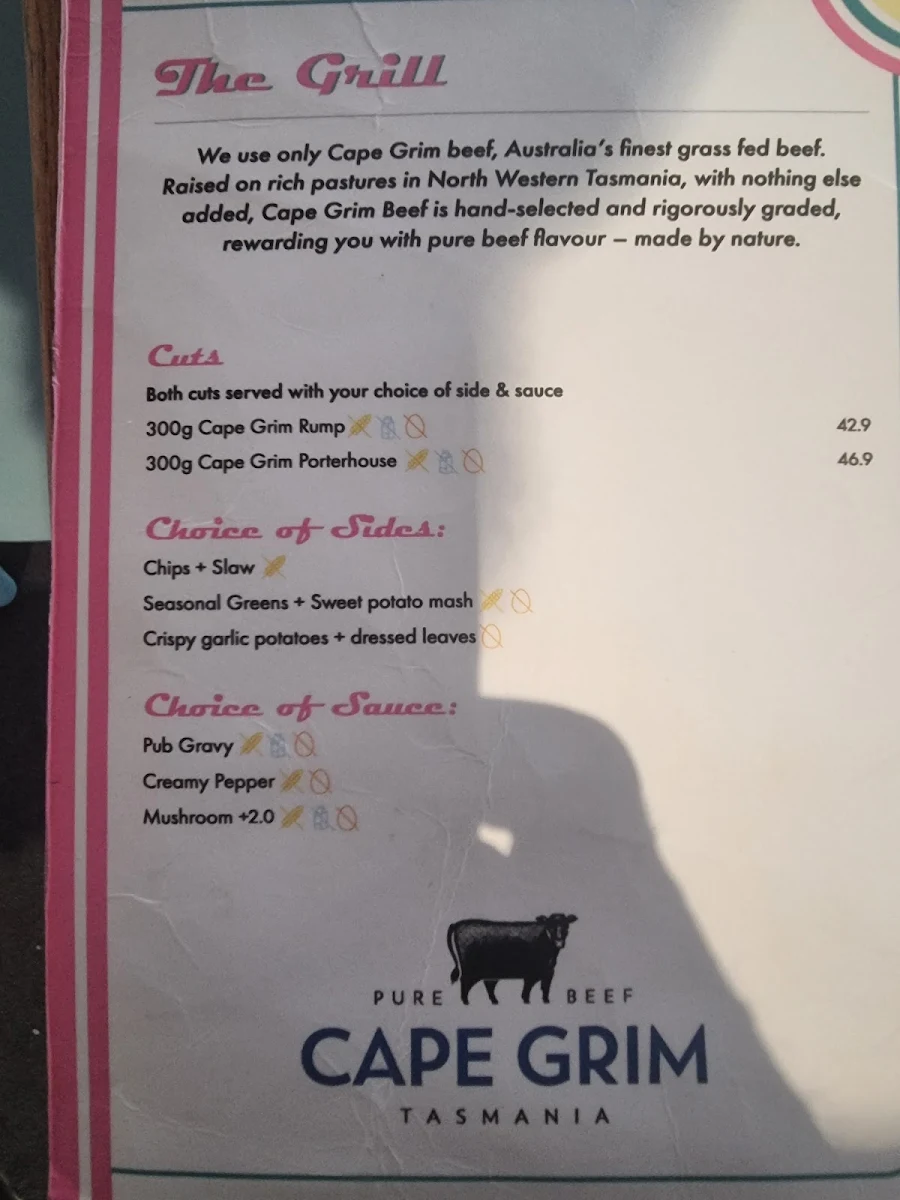 Menu, The Salty Dog Hotel