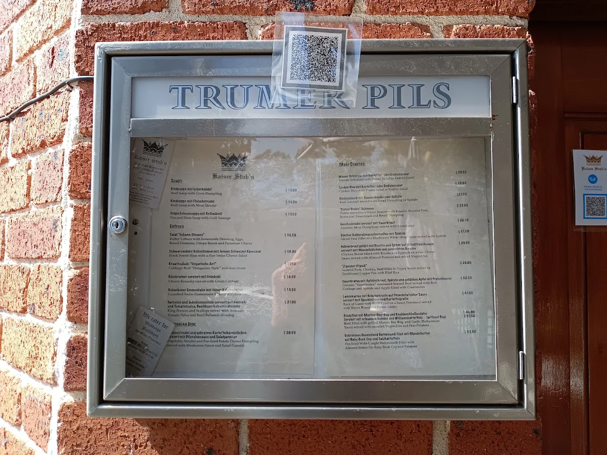 Menu, Kaiser Stubn