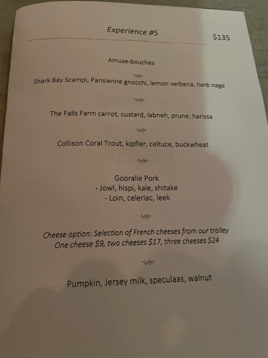 Menu, Restaurant Dan Arnold