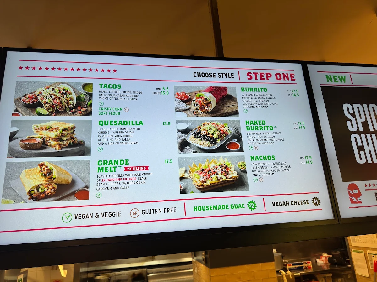 Menu, Mad Mex Rouse Hill
