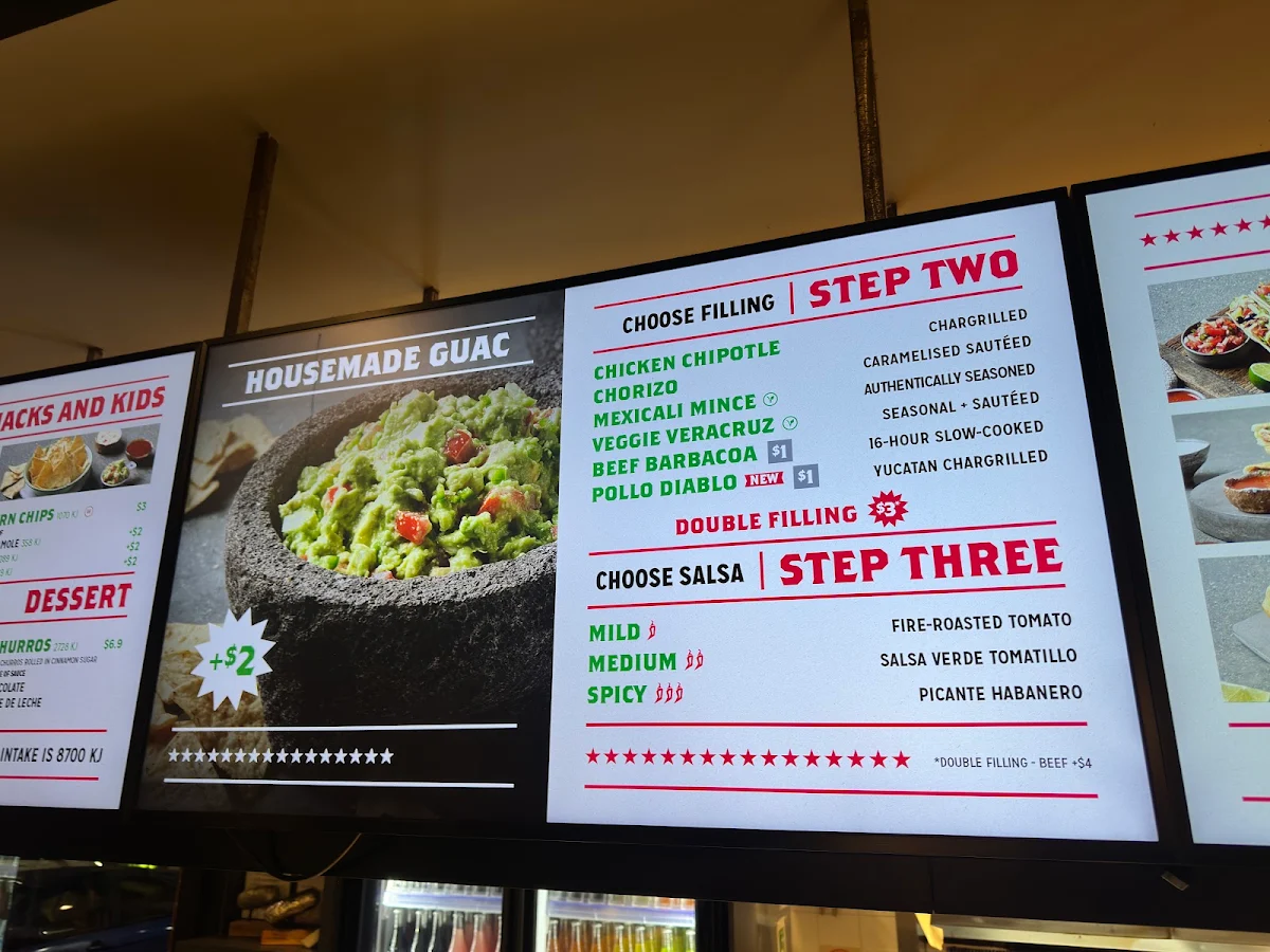 Menu, Mad Mex Rouse Hill