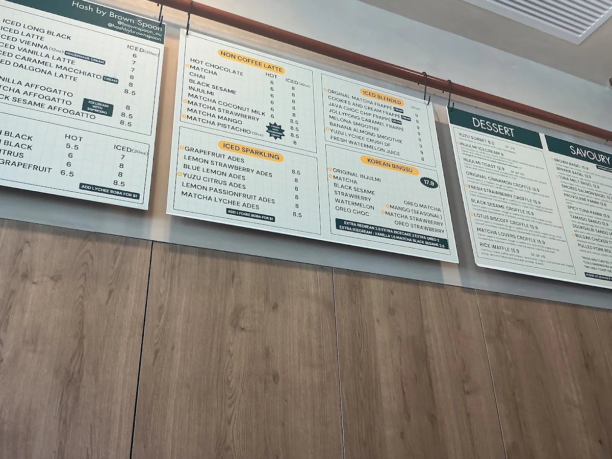 Menu, Brown Spoon Bull Creek
