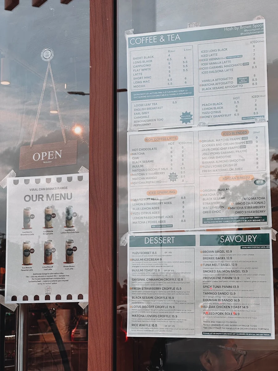 Menu, Brown Spoon Bull Creek