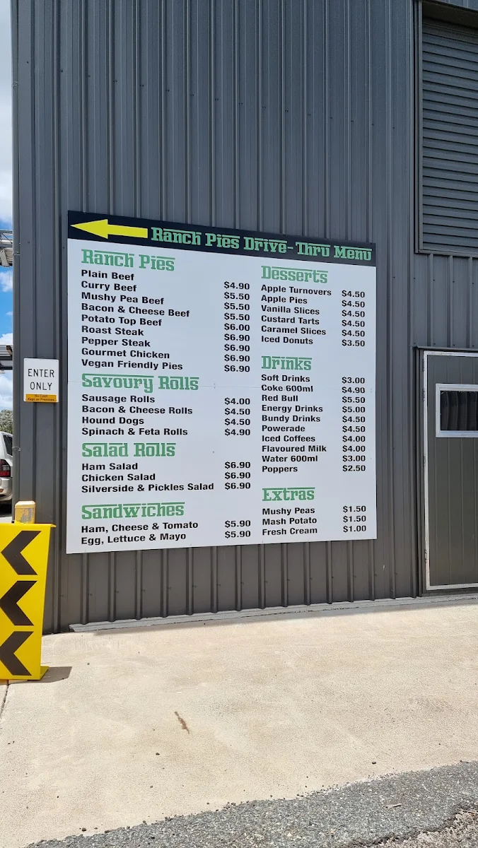 Menu, Ranch Pies