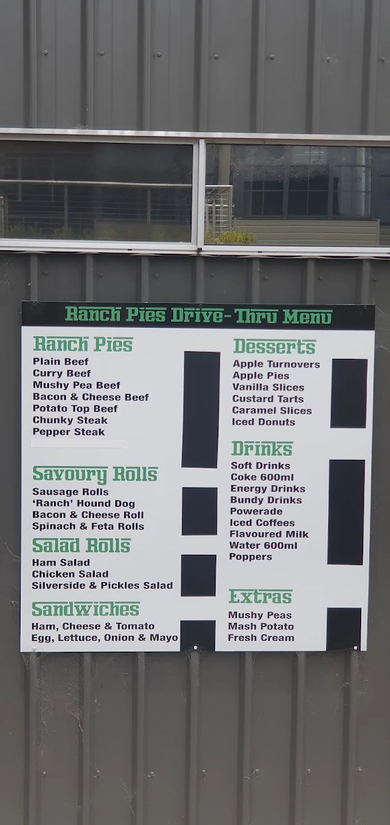Menu, Ranch Pies