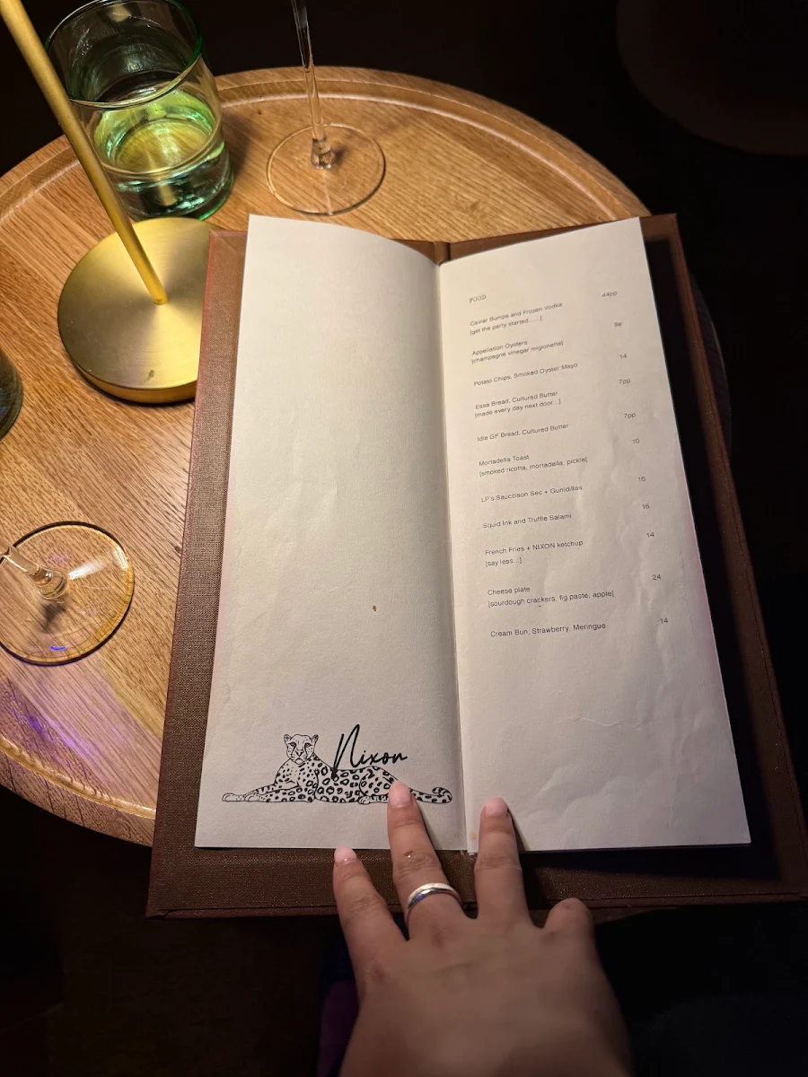Menu, The Nixon Room