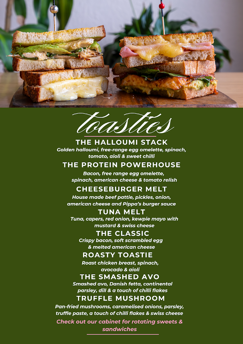 Menu, Pippa's Cafe