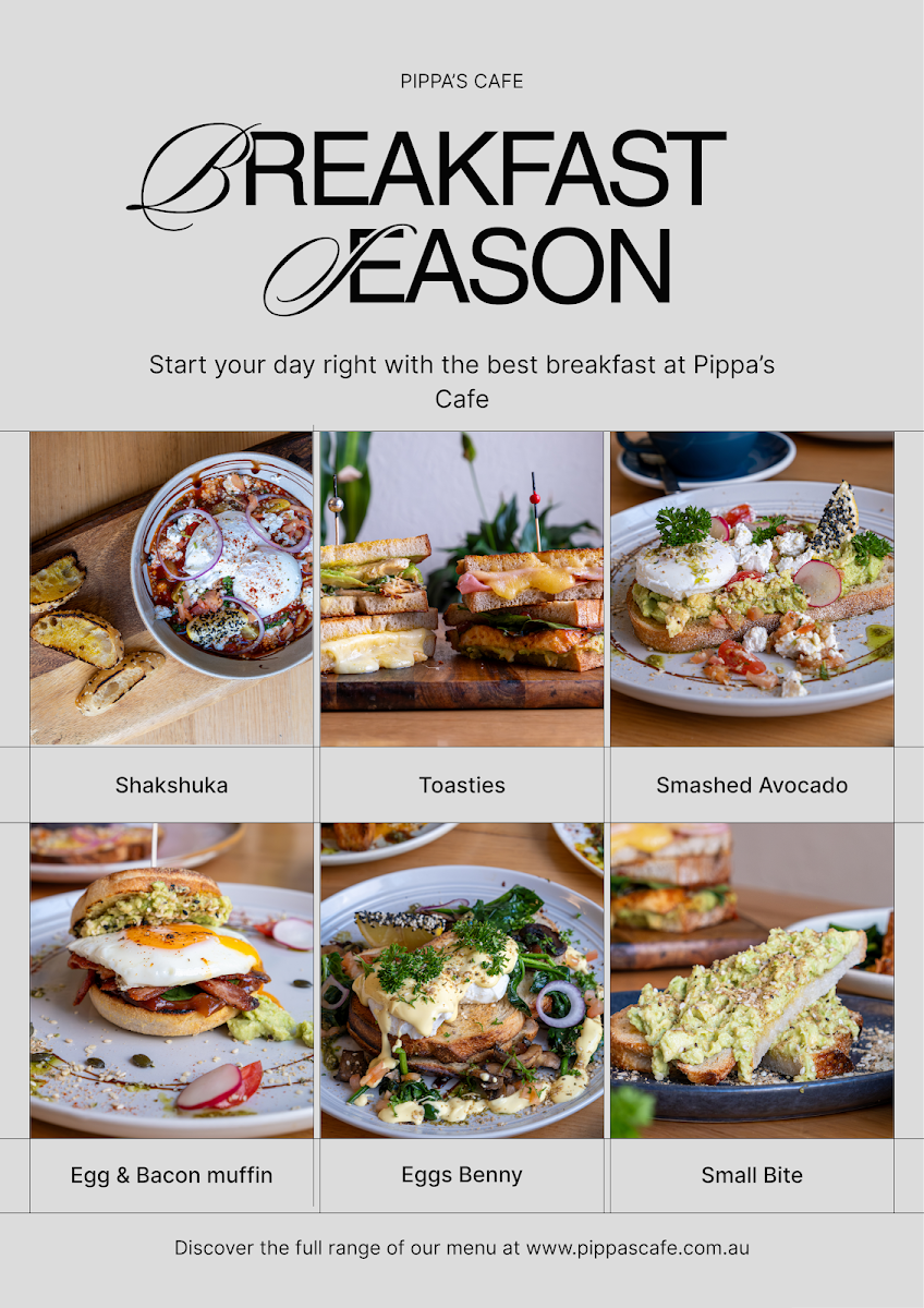 Menu, Pippa's Cafe