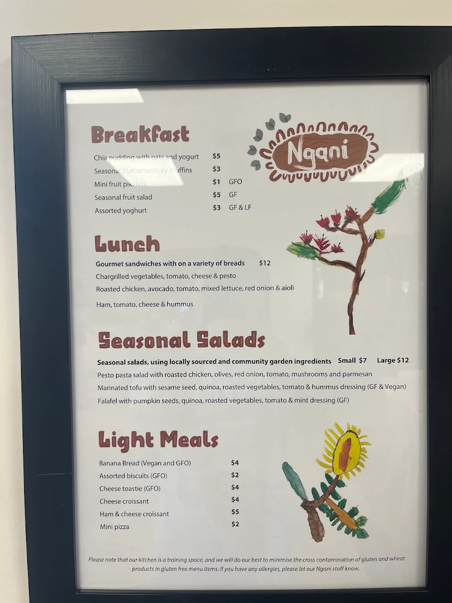 Menu, Ngani Café