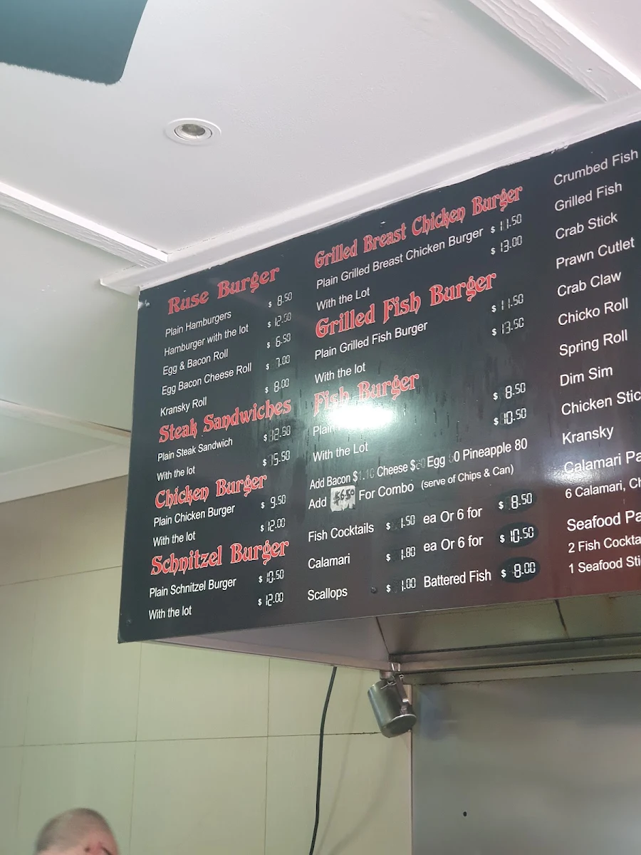 Menu, H&A Takeaway Ruse