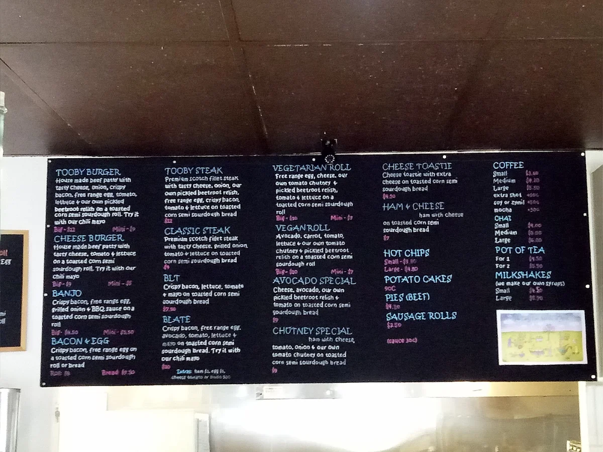Menu, Tooborac Café and Post
