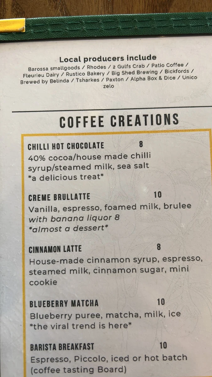 Menu, The Banksia Tree Cafe and Restaurant