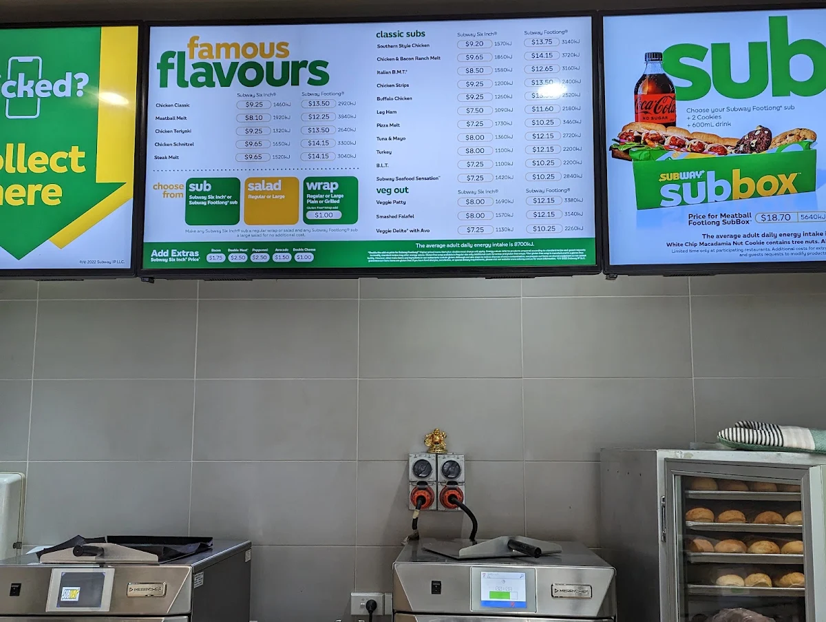 Menu, Subway