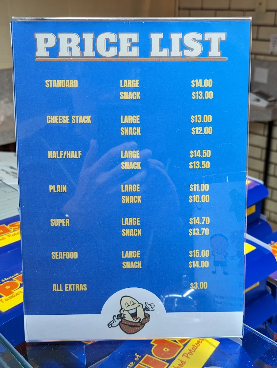 Menu, The House Of Spuds