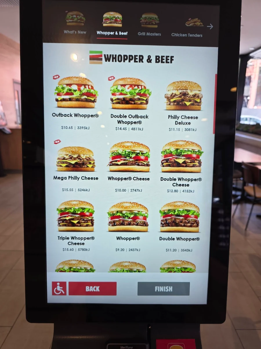 Menu, Hungry Jack's Burgers South Yarra