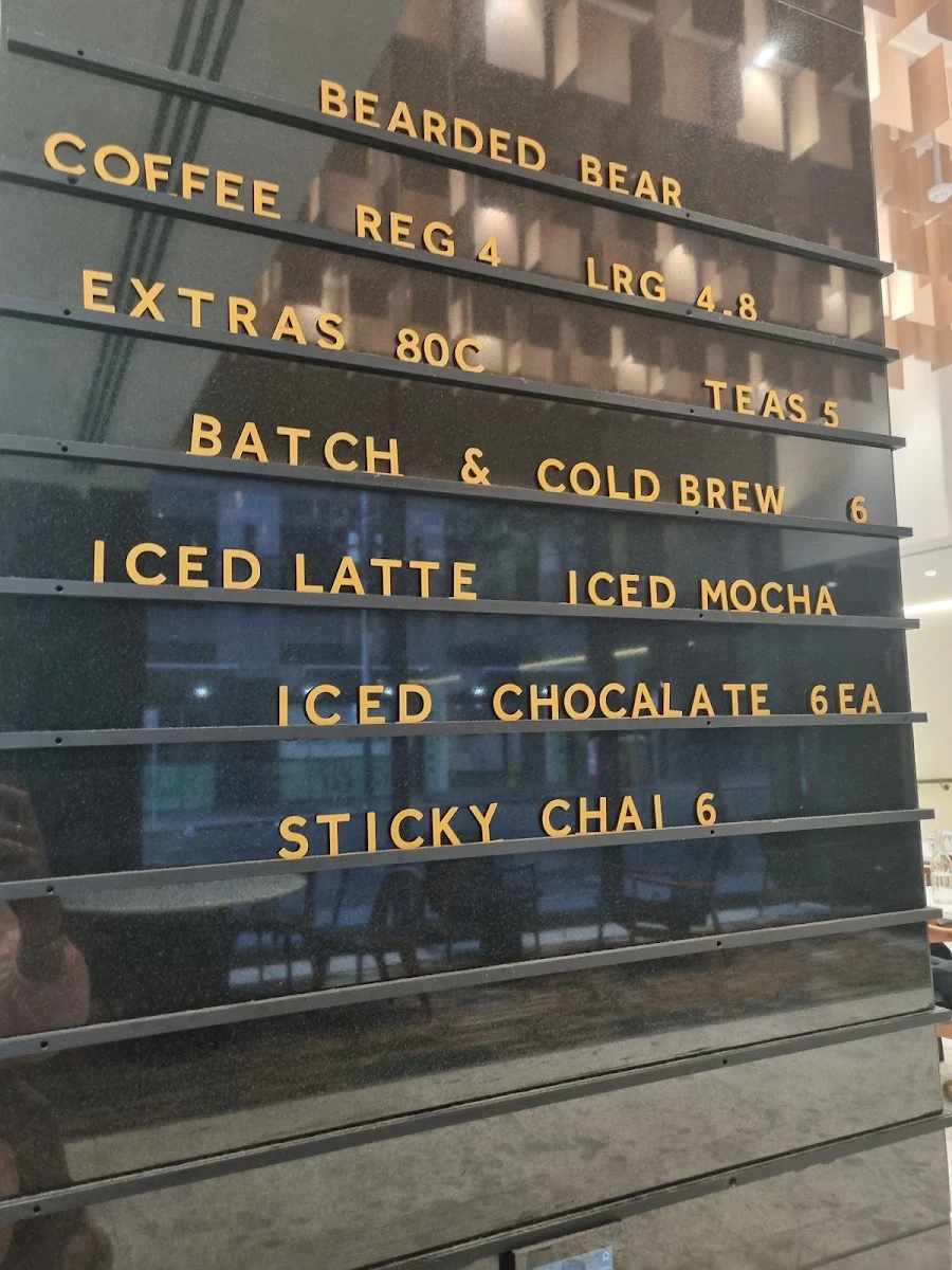 Menu, Bearded Bear Cafe