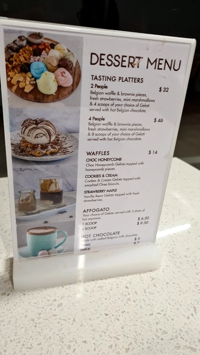 Menu, Gelato Bello