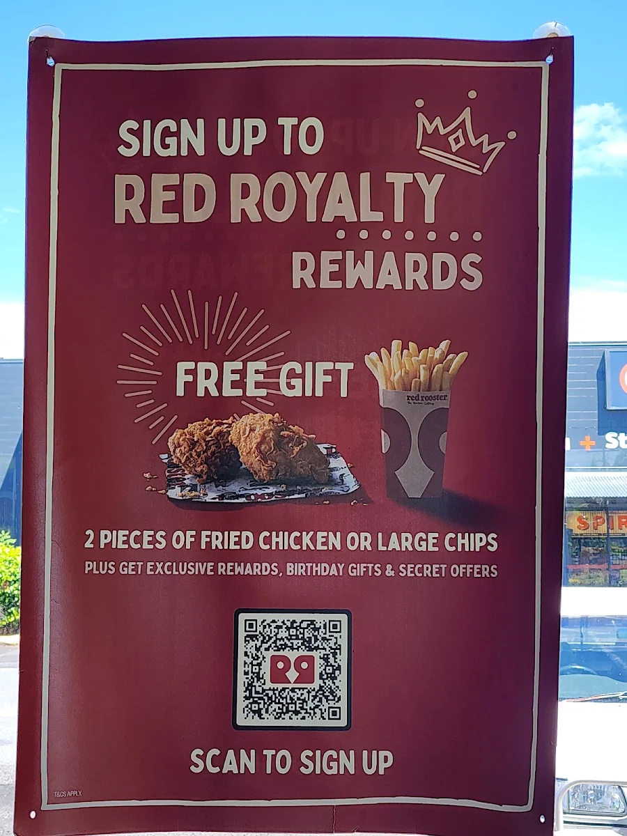 Menu, Red Rooster Raintrees