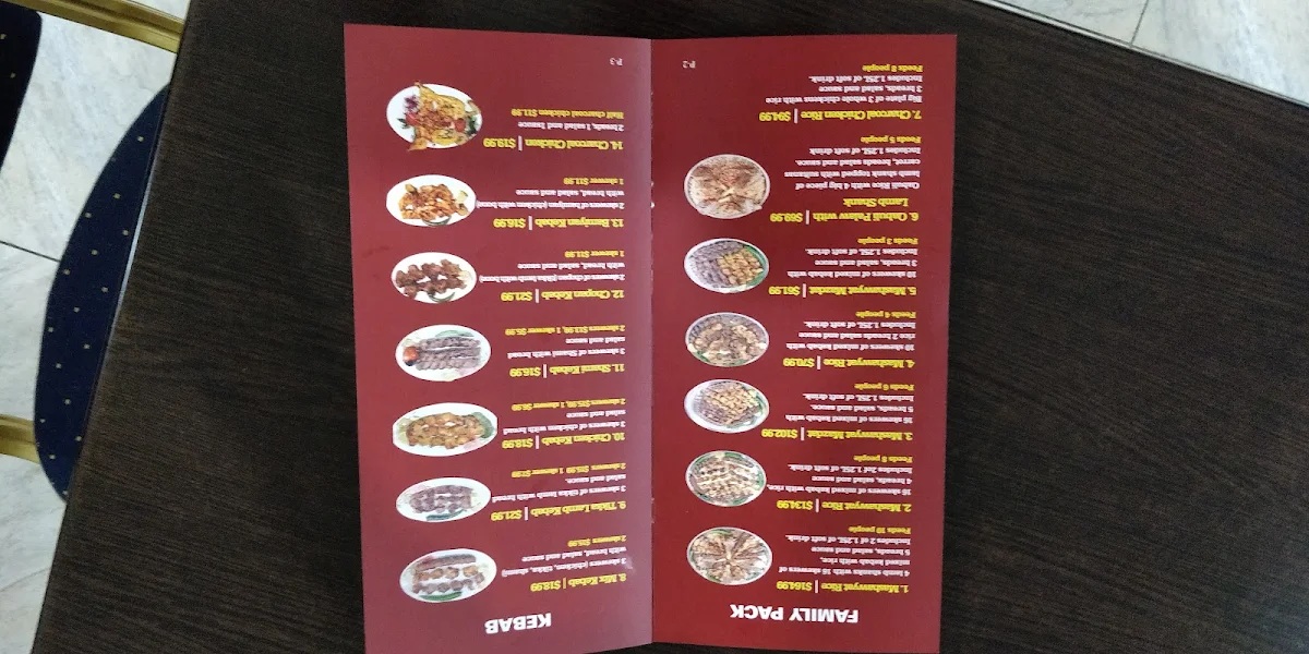 Menu, Pameer Restaurant and Bakery