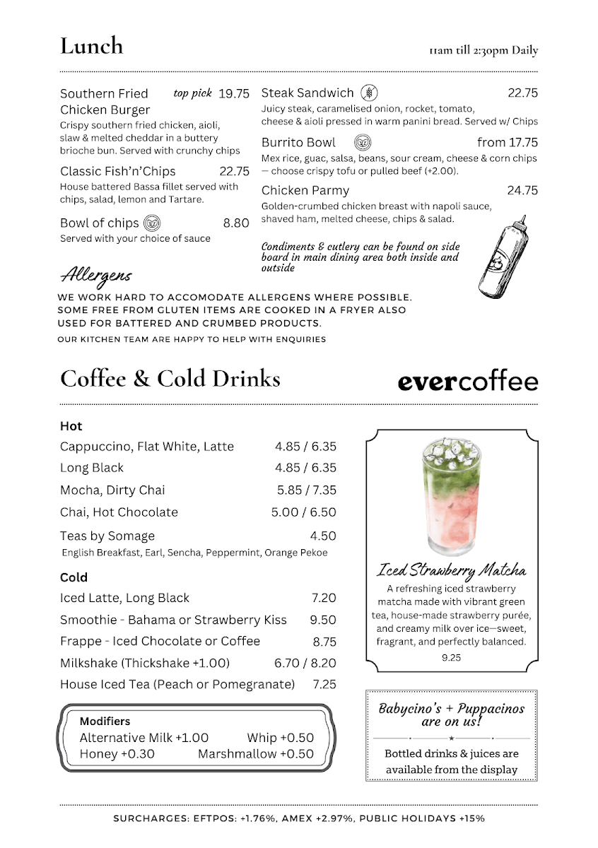 Menu, Larder & Home