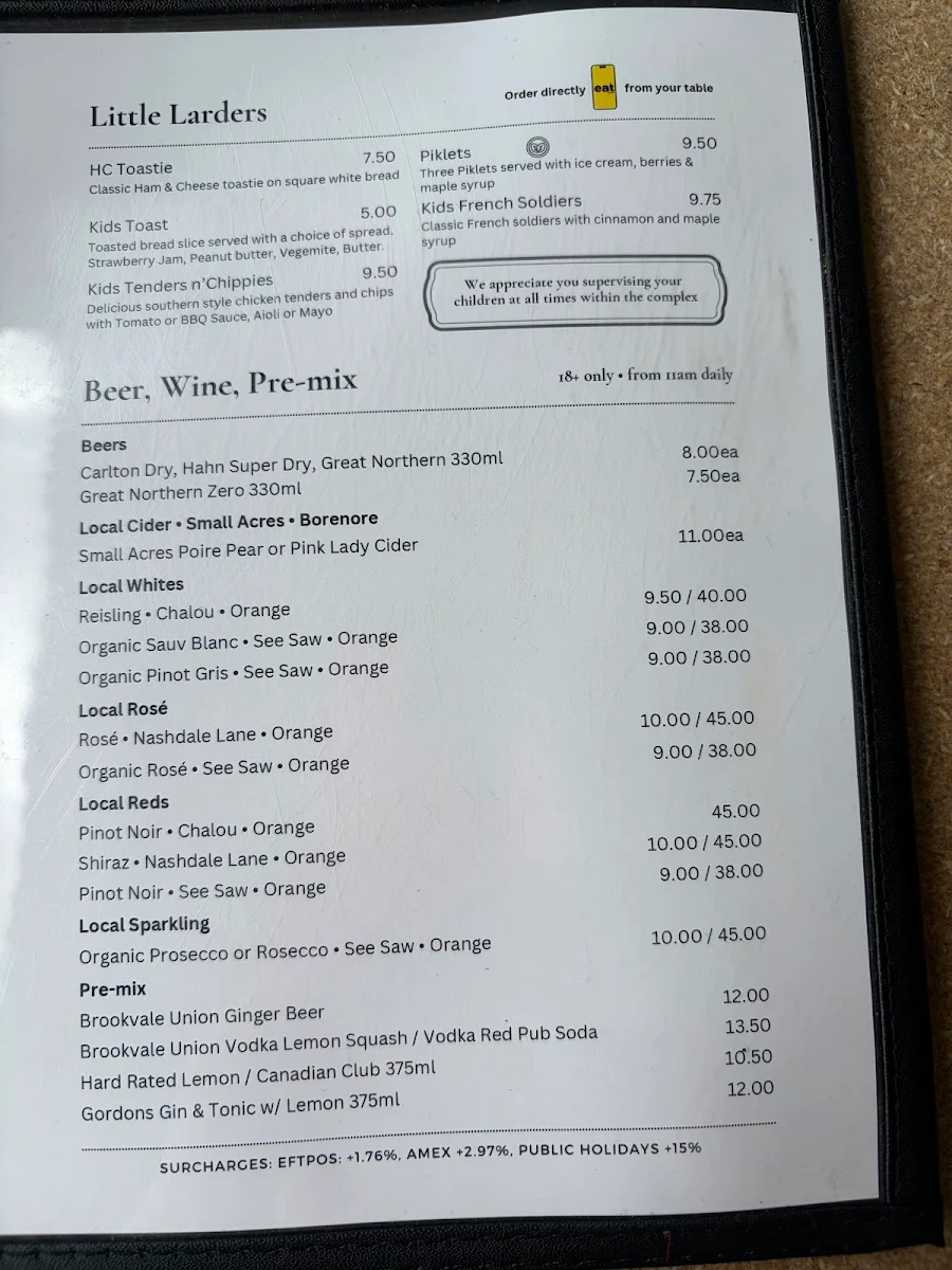 Menu, Larder & Home