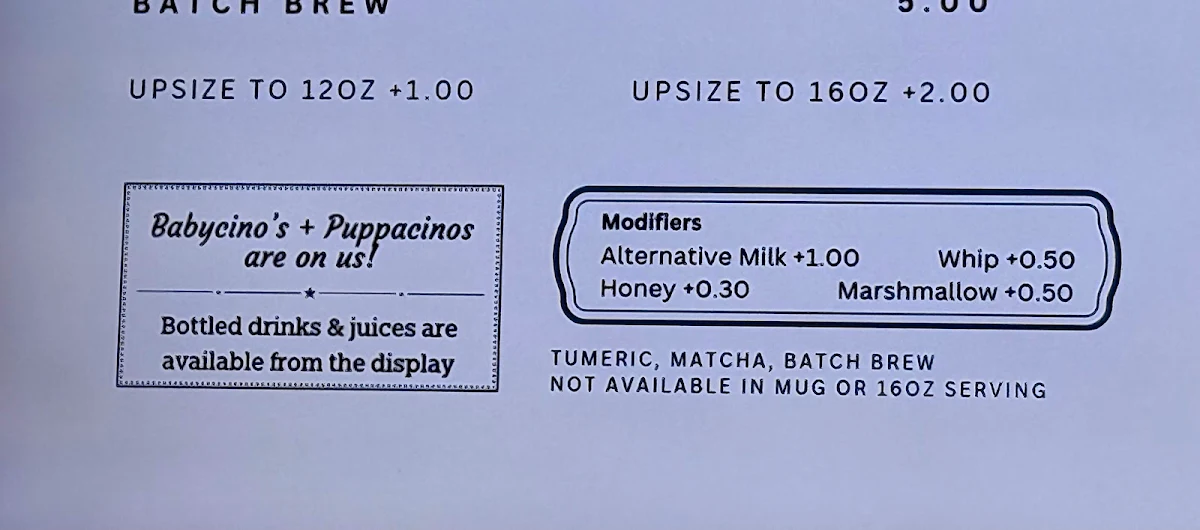 Menu, Larder & Home