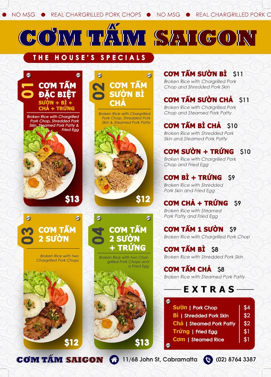 Menu, Com Tam Saigon